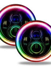 Oracle Lighting 7 Inch Dynamic ColorSHIFT High Powered LED Headlights (Pair) Black Bezel Jeep Wrangler JK 2007-2017                                     - 5769-332 - Image 2