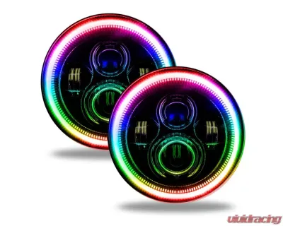 Oracle Lighting 7 Inch Dynamic ColorSHIFT High Powered LED Headlights (Pair) Black Bezel Jeep Wrangler JK 2007-2017 - 5769-332