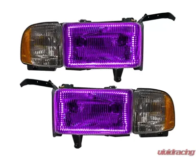 Oracle Lighting Pre-Assembled Halo Headlights ColorSHIFT w/ Simple Controller SMD HL Dodge Ram 1500 | 2500 | 3500 1994-2002 - 8167-504