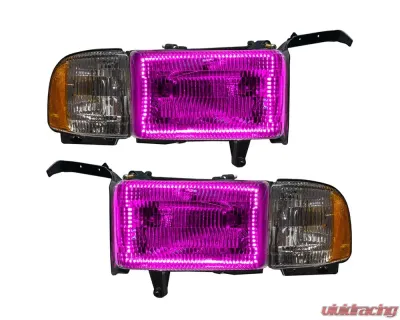 Oracle Lighting Pre-Assembled Halo Headlights ColorSHIFT w/ Simple Controller SMD HL Dodge Ram 1500 | 2500 | 3500 1994-2002 - 8167-504