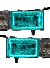 Oracle Lighting Pre-Assembled Halo Headlights ColorSHIFT w/ Simple Controller SMD HL Dodge Ram 1500 | 2500 | 3500 1994-2002                                     - 8167-504 - Image 14