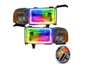 Oracle Lighting Pre-Assembled Halo Headlights ColorSHIFT w/ RF Controller SMD HL Dodge Ram 1500 | 2500 | 3500 1994-2002
