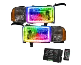 Oracle Lighting Pre-Assembled Halo Headlights ColorSHIFT w/ 2.0 Controller SMD HL Dodge Ram 1500 | 2500 | 3500 1994-2002