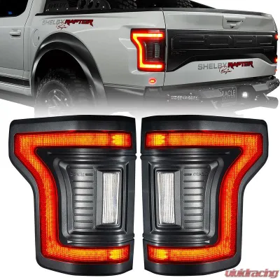 Oracle Lighting "Black Series" Flush Style LED Tail Lights Ford F-150 2015-2020 - 5913-504-T