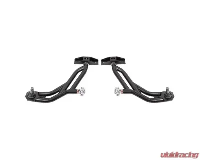 BMR Suspension Black Hammertone Adjustable Lower A-arms w/ 19mm Tall Ball Joints Ford Mustang 2010-2014 - AA757H