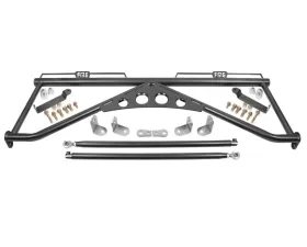 BMR Suspension Black Hammertone Harness Bar Ford Mustang 2015-2020