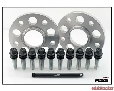RSS 5mm Hubcentric Split Finish Silver Spacer | Black Wheel Bolts Porsche 971 Panamera 2017-2023 - 394