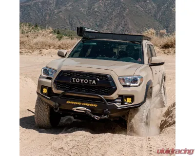 Southern Style Offroad Powdercoated Black 20" Baja Design S8 Cutout Full Plate Front Bumper with Bull Bar Toyota Tacoma 2016-2023 - SSO-FBR-03-36