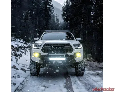 Southern Style Offroad Powdercoated Black 20" Baja Design S8 Cutout Slimline Front Bumper with Bull Bar Toyota Tacoma 2016-2023 - SSO-FBR-03-46
