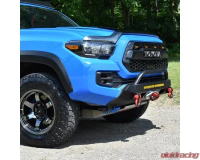Southern Style Offroad Powdercoated Black 30" Baja Design S8 Cutout Slimline Front Bumper with Bull Bar Toyota Tacoma 2016-2023 - SSO-FBR-03-48