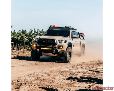 Southern Style Offroad Powdercoated Black 30" Baja Design S8 Cutout Slimline Front Bumper with Bull Bar Toyota Tacoma 2016-2023 - SSO-FBR-03-48