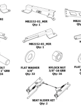 Motobilt Adjustable Front PRP Seat Mounts Jeep Wrangler 2018-2021                                     - MB2152 - Image 2