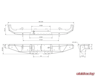 Motobilt Hammer Series Rear Bumper Jeep Gladiator JT - MB1112