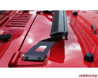 Motobilt 20" LED Single Row Hood Light Mount Kit Jeep Wrangler JK - MB2032-Powder