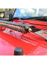 Motobilt 20" LED Single Row Hood Light Mount Kit Jeep Wrangler JK                                     - MB2032-Powder - Image 5