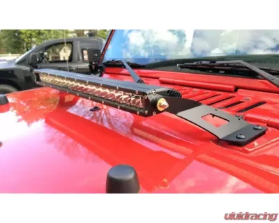 Motobilt 20" LED Single Row Hood Light Mount Kit Jeep Wrangler JK - MB2032-Powder