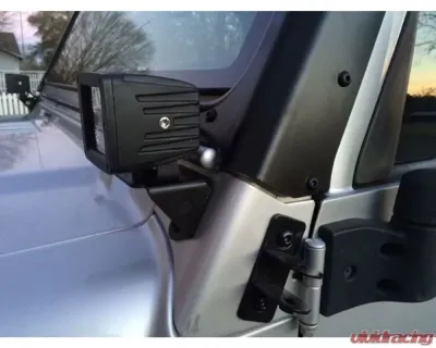 Motobilt A Pillar LED Light Mounts Jeep Wrangler TJ | LJ - MB2033-Powder-2