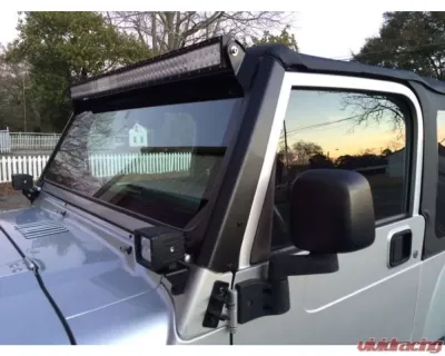 Motobilt A Pillar LED Light Mounts Jeep Wrangler TJ | LJ - MB2033-Powder-2