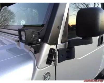 Motobilt A Pillar LED Light Mounts Jeep Wrangler TJ | LJ - MB2033-Powder-2