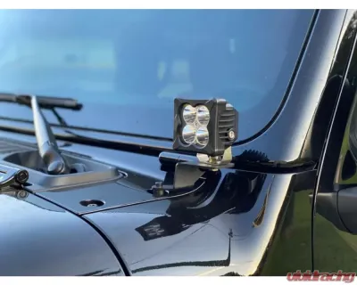 Motobilt A-Pillar Light Mount Kit Jeep Wrangler JL | Jeep Gladiator JT - MB2134-Powder