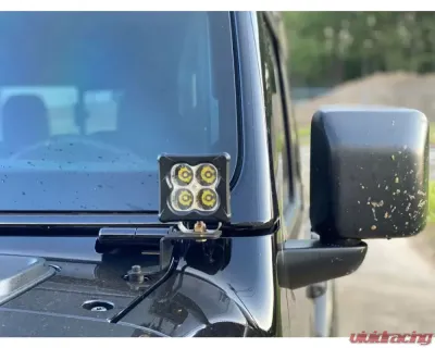 Motobilt A-Pillar Light Mount Kit Jeep Wrangler JL | Jeep Gladiator JT - MB2134-Powder