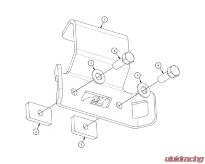 Motobilt Bed Rail CB Antenna Mount Kit Jeep Gladiator - MB2144