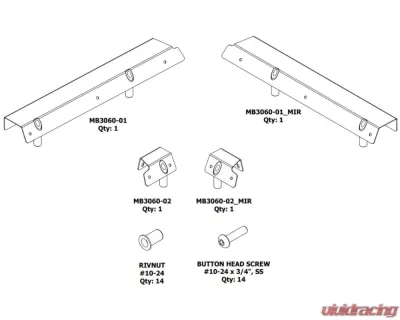 Motobilt Soft Upper Window Adapter Kit Front Half Doors Jeep Wrangler JKU - MB3060