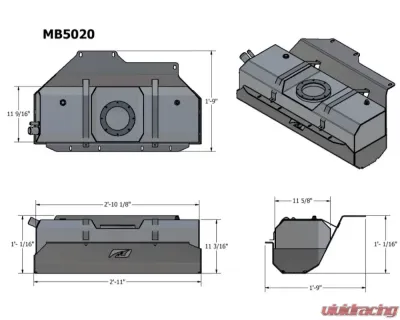 Motobilt Stretch Underbody Fuel Cell Jeep Wrangler TJ | LJ 1997-2006 - MB5020