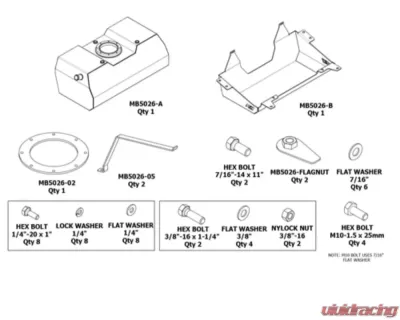 Motobilt Rear Fuel Tank Skid Jeep Wrangler JL - MB5026-MB5033