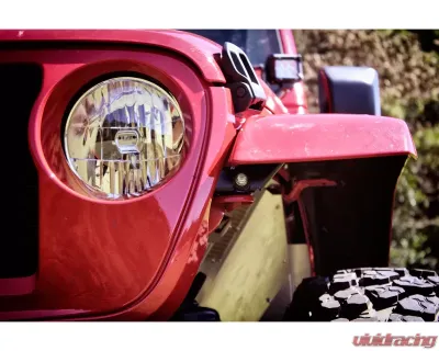 Motobilt Front Fender Chop Bracket Fender Brackets with Two Pair LED Sidemarker Lights Jeep Non-Rubicon JL/JT - MB1135-NR-MB6500-2PR