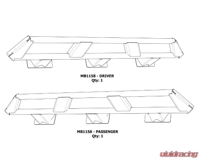 Motobilt Frame Mounted Rocker Guards for Jeep JKU 4 Door - MB1158-JKU