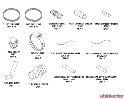 Motobilt EVAP And Fuel Line Modification Kit For Rear Mounted Fuel Tank In Jeep JL - MB5033