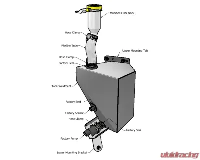 Motobilt Windshield Washer Fluid Tank Relocator Kit for Jeep Diesel JL/JT - MB5056