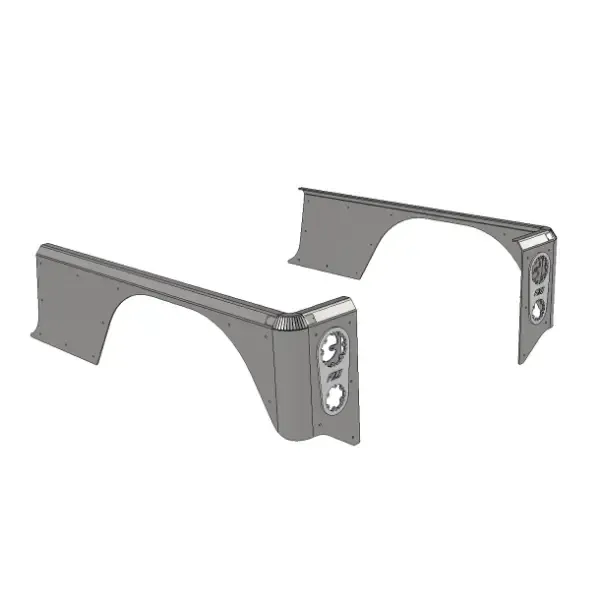 Motobilt 15" Aluminum Stretch Over The Rail Corner Armor Jeep Wrangler YJ - MB1170-A