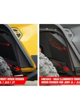 Motobilt High Clearance Front Inner Fender Jeep Wrangler JL/JLU | Gladiator JT                                     - MB1243 - Image 6