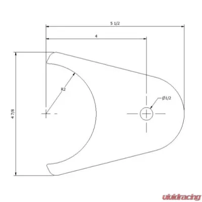 Motobilt 1/2" 4 Link Axle Tab 4" Axle Tube Diameter - MB2176-500