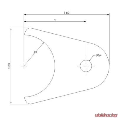 Motobilt 3/4" 4 Link Axle Tab 4" Axle Tube Diameter - MB2176-750
