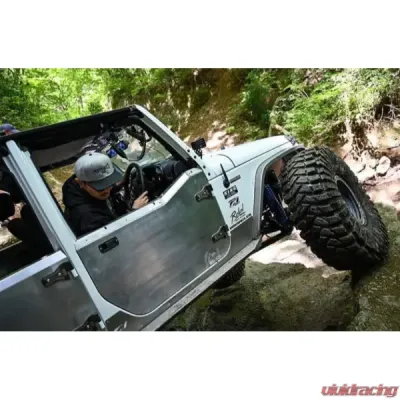 Motobilt Aluminum Front Half Doors w/ Universal Mirror Brackets Jeep Wrangler JK - MB3055-MB3051