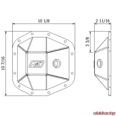 Motobilt Rear Differential Cover M220 Ford Bronco 2021-2024 - MB4073-B