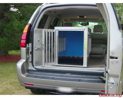 Owens Products 21 W x 38 D x 25 H Diamond Tread Aluminum Dog Box Hunter Series Single Compartment w/ All Seasons Vents - 55019