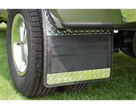 Owens Products Classic Dually Rubber Mud Flaps Diamond Tread Aluminium Inserts 19 x 24 No Brackets No Packaging