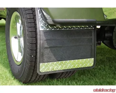 Owens Products Classic Dually Rubber Mud Flaps Diamond Tread Aluminium Inserts 19 x 24 No Brackets No Packaging - 86RF100STG1