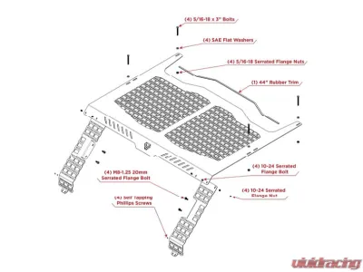 Genesis Offroad Roof Molle Panel Jeep Gladiator 2020+ - 242-JTTRM