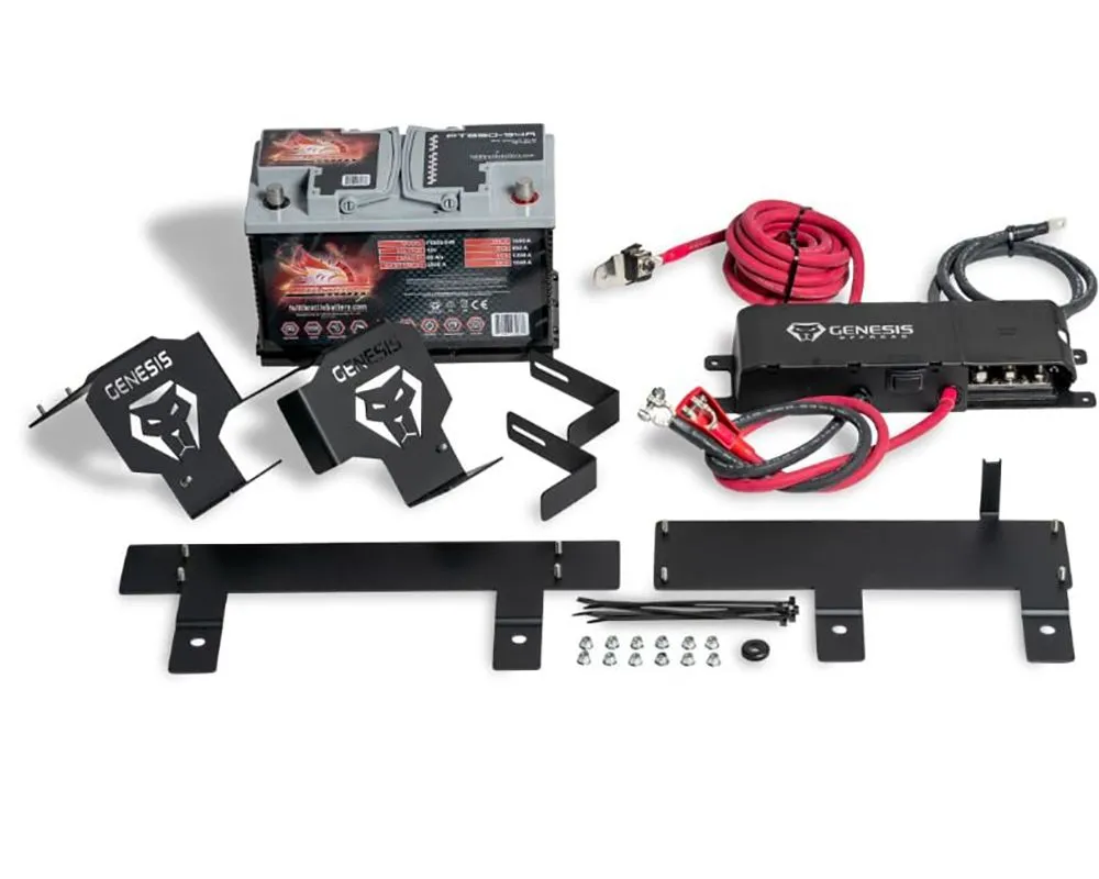 Genesis Offroad Under Seat Gen 3 Dual Battery Kit Jeep Wrangler 392 | Diesel 2020+ - 222-JLDG3-UNDERSEAT