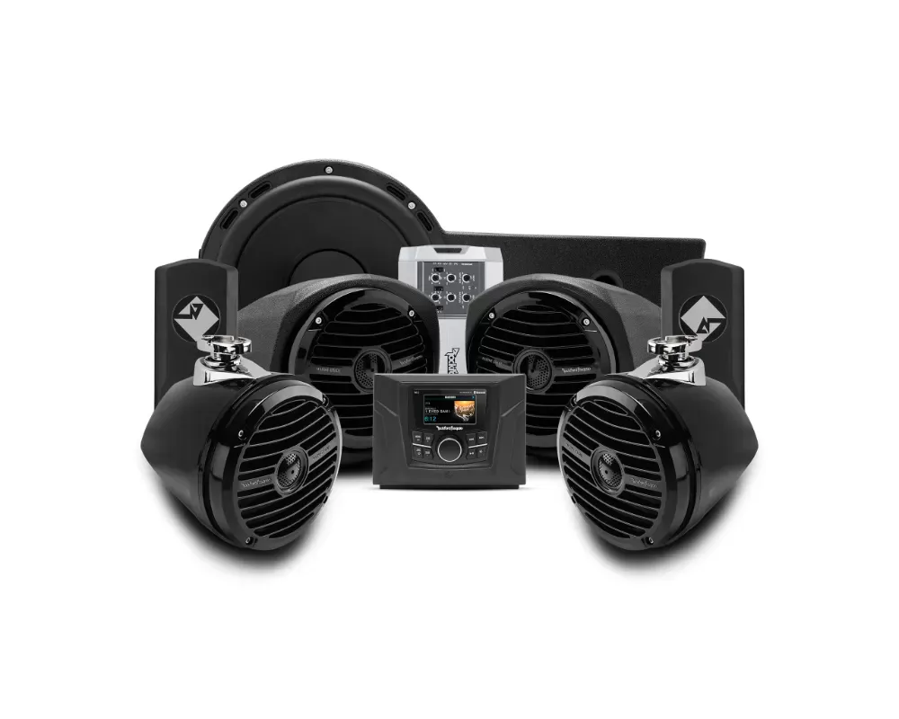 Rockford Fosgate Stage 4 400 Watt Stereo | Front Lower Speaker | Rear Speaker | Subwoofer Kit Polaris General Models - GNRL-STAGE4