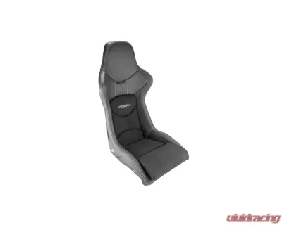 Cobra Black Vinyl/Dinamica Center Nogaro Street GRP Composite Low Profile Seats - C N-STK-SL-G-V/D
