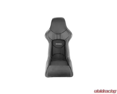 Cobra Black Vinyl/Dinamica Center Nogaro Street GRP Composite Low Profile Seats - C N-STK-SL-G-V/D