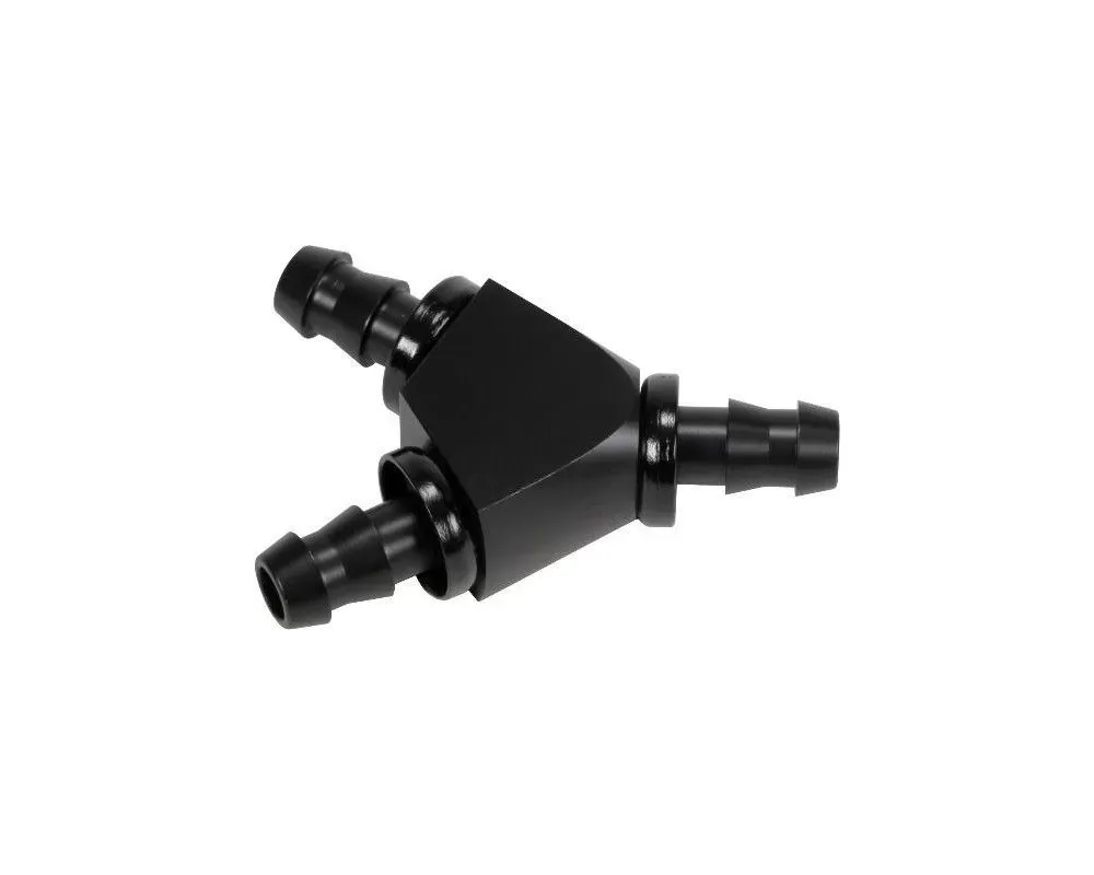 Fleece Performance 3/8 Inch Black Anodized Aluminum Y Barbed Fitting (For -6 Pushlock Hose) - FPE-FIT-Y06-BLK