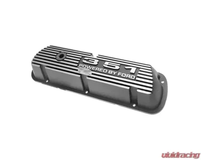 Scott Drake Aluminum Valve Covers 351 Powered by Ford Logo Ford Mustang 1969-1973 - 6A582-351