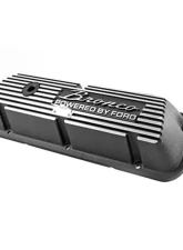 Scott Drake Aluminum Valve Covers Black with Bronco Powered by Ford Logo Ford Bronco 1966-1977                                     - 6A582-B - Image 2